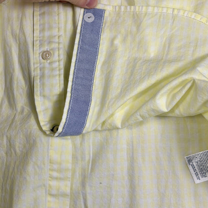 Tommy Hilfiger Men's XL Classic Fit Casual Button Down, Yellow Check Long Sleeve