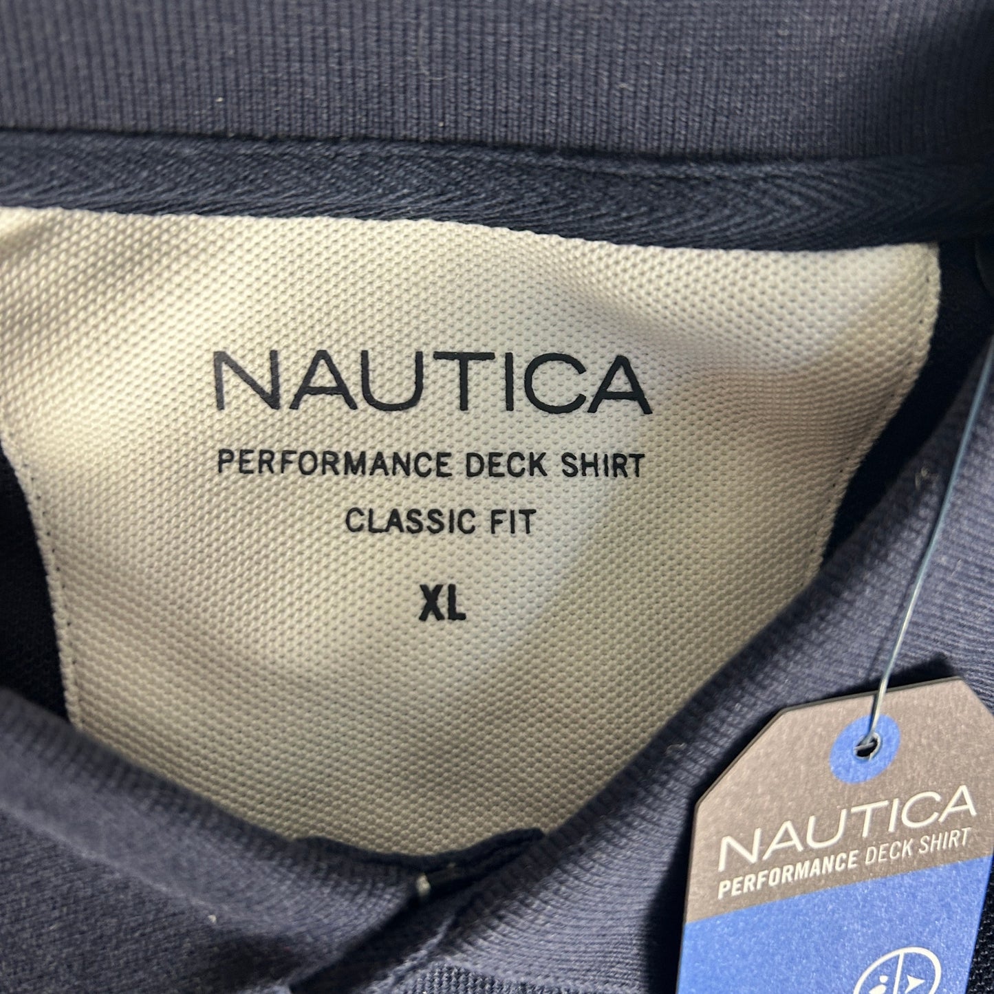 Nautica Performance Deck Shirt Polo Mens Size XL Navy NWT
