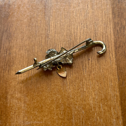 Vintage Enamel Swiss Floral Cane Brooch | Edelweiss, Gentian & Alpine Rose Charm Pin