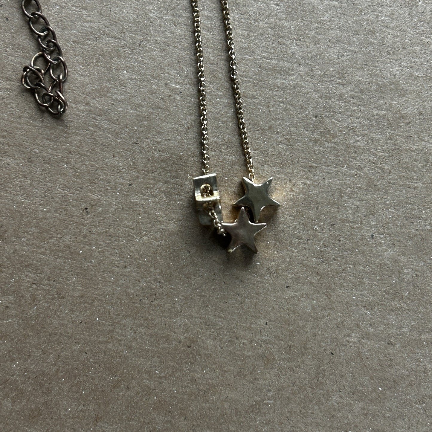 Gold Tone Star Charm Pendant Necklace, Adjustable Cable Chain, Lobster Closure