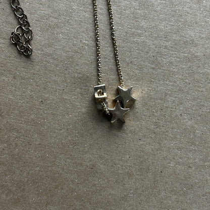 Gold Tone Star Charm Pendant Necklace, Adjustable Cable Chain, Lobster Closure