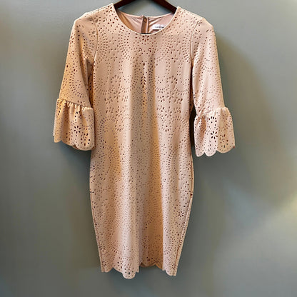 Calvin Klein Blush Pink Laser Cut Eyelet Dress Size 8
