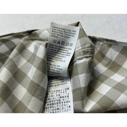 J.CREW Men's Flex Washed Gingham Button Down Shirt - XL Classic Fit - Tan & White