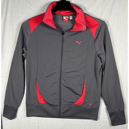 Puma Women’s SportLifestyle Full-Zip Track Jacket - Gray & Hot Pink - Size Large