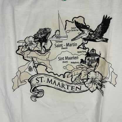 NWT Del Sol Color-Changing St. Maarten Map T-Shirt - XXL - Caribbean Souvenir