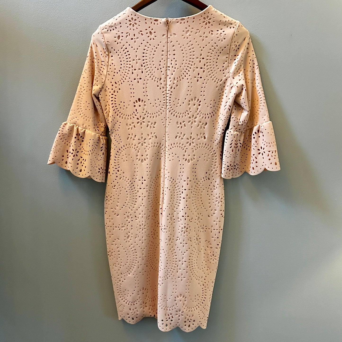 Calvin Klein Blush Pink Laser Cut Eyelet Dress Size 8