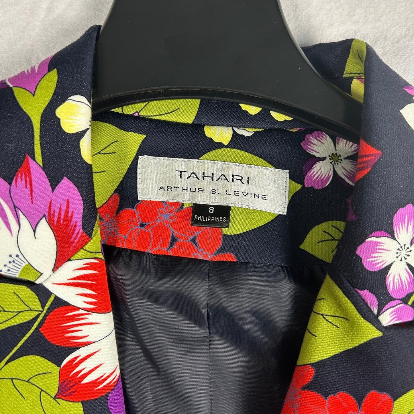 Tahari Arthur S. Levine Blazer Women's Floral Multi-Color Lined Snap Coat