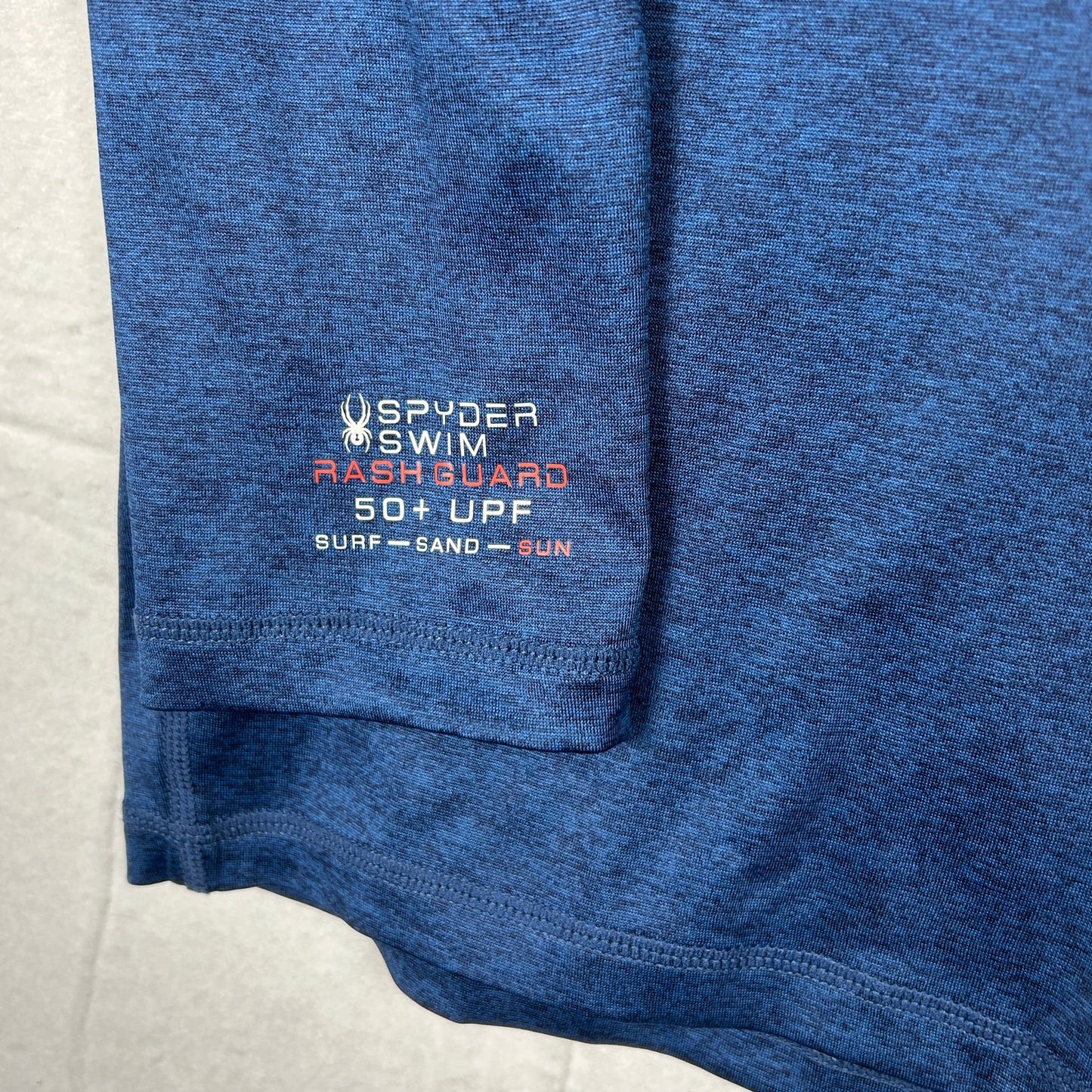 Spyder Swim Men’s Long Sleeve Rash Guard - Heathered Navy Blue - UPF 50+ - Size Medium