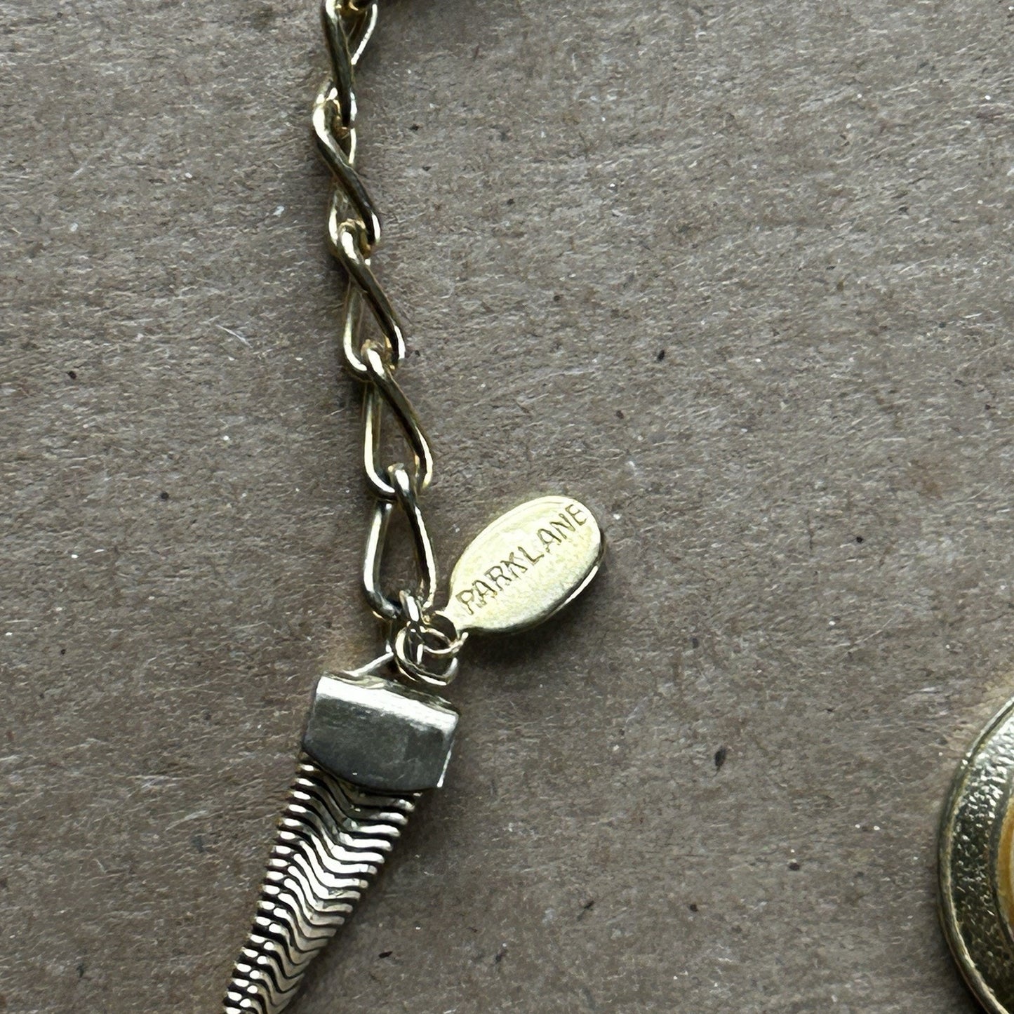 Park Lane Gold Tone Snake Chain Necklace with Imitation Pearl Pendant