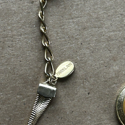 Park Lane Gold Tone Snake Chain Necklace with Imitation Pearl Pendant