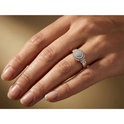 Vintage Rose-Tone Sterling Silver & Diamond Band
