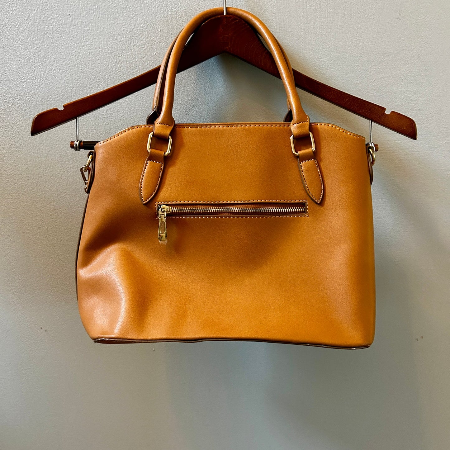 Danbury Mint Sedona Tan Faux Leather Satchel Monogram GEC