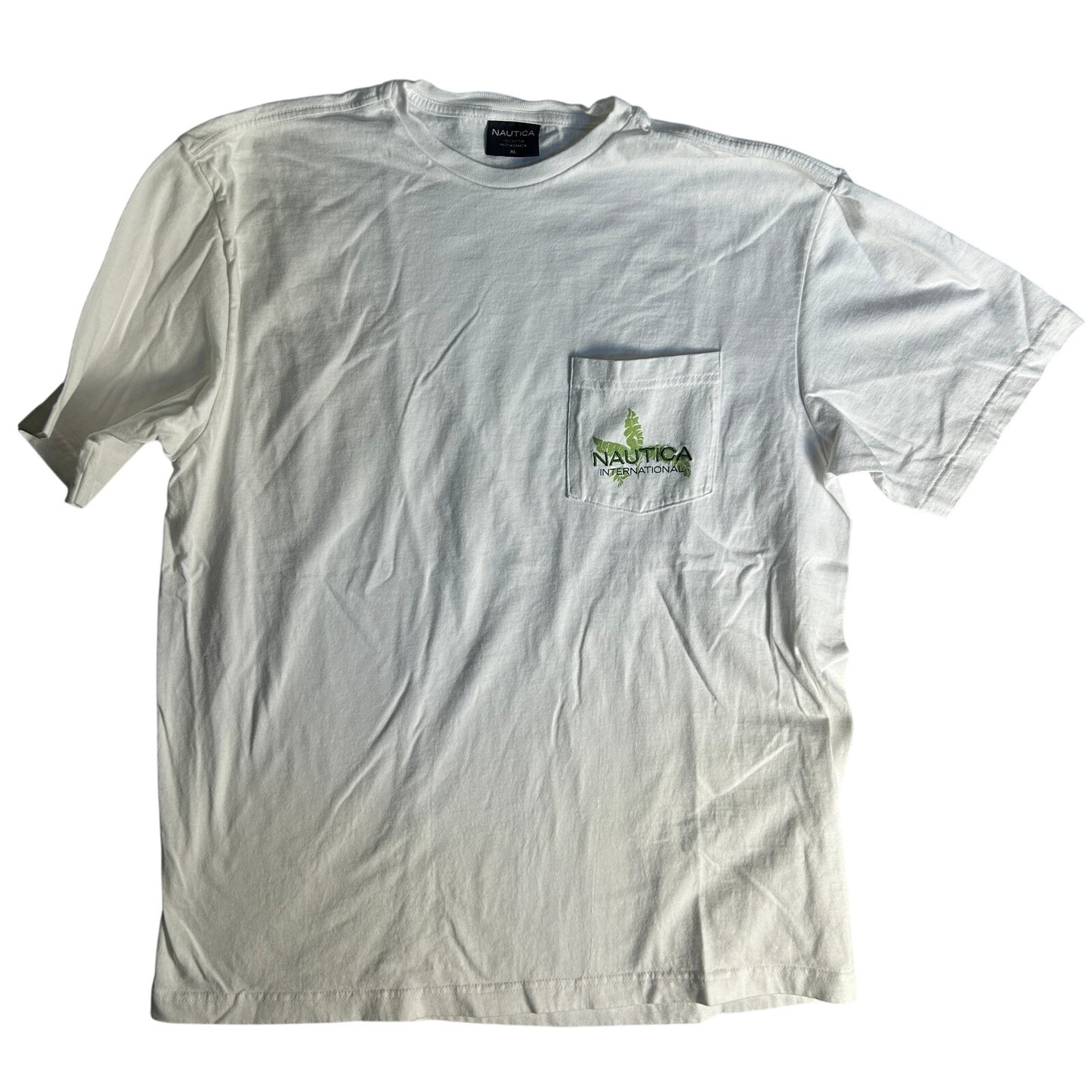 Nautica International Pocket T-Shirt Mens Size XL White