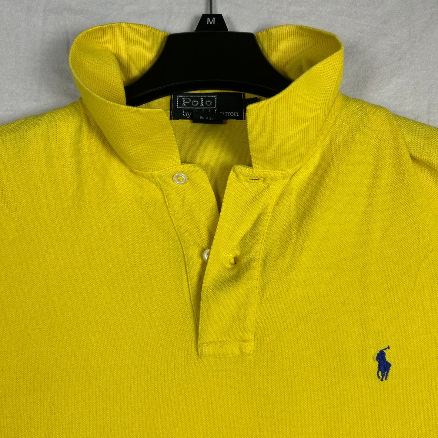 Vintage Polo Ralph Lauren Men’s Pique Polo Shirt - Canary Yellow - Size Large