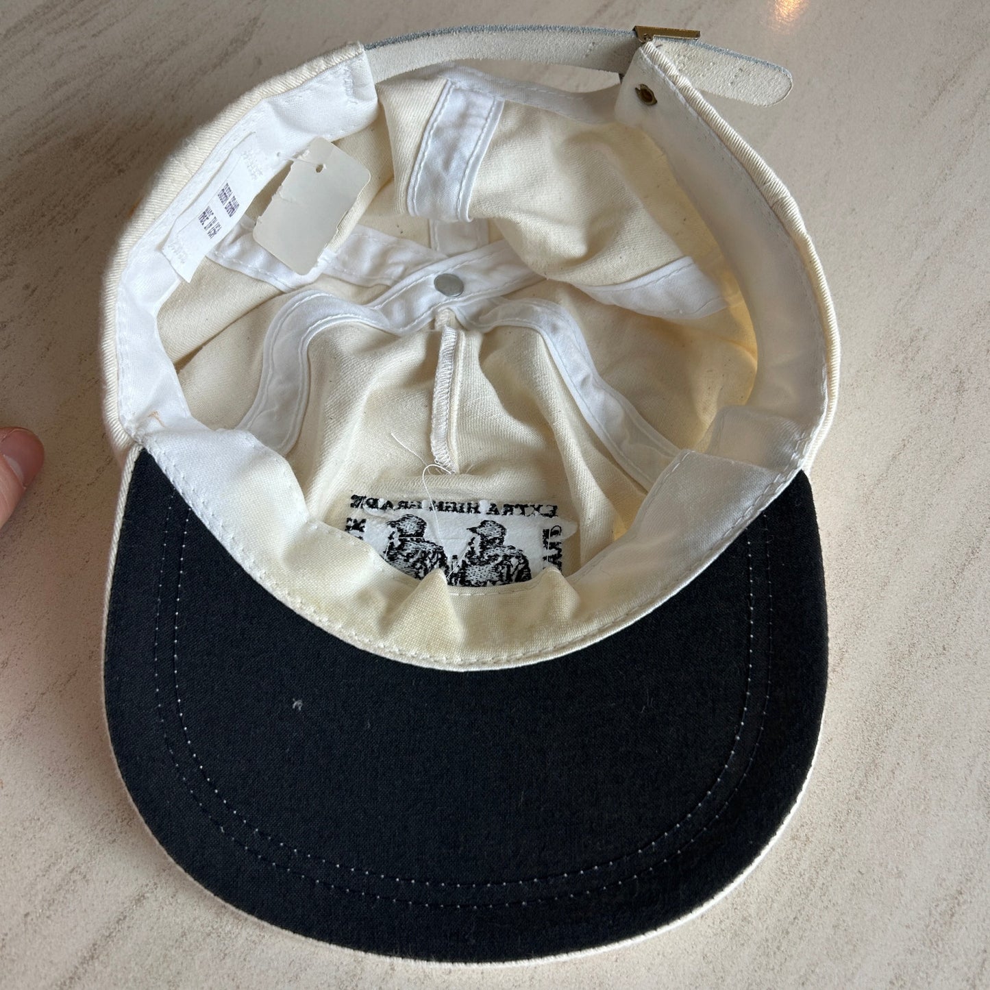 Vintage Bubba Brand Extra High Grade Baseball Hat - Made in USA - Cream Canvas