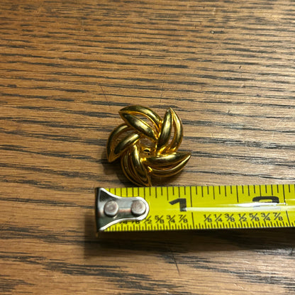 Vintage Gold Tone Twisted Knot Brooch Pin 1in 1980s 1990s Bar Pin