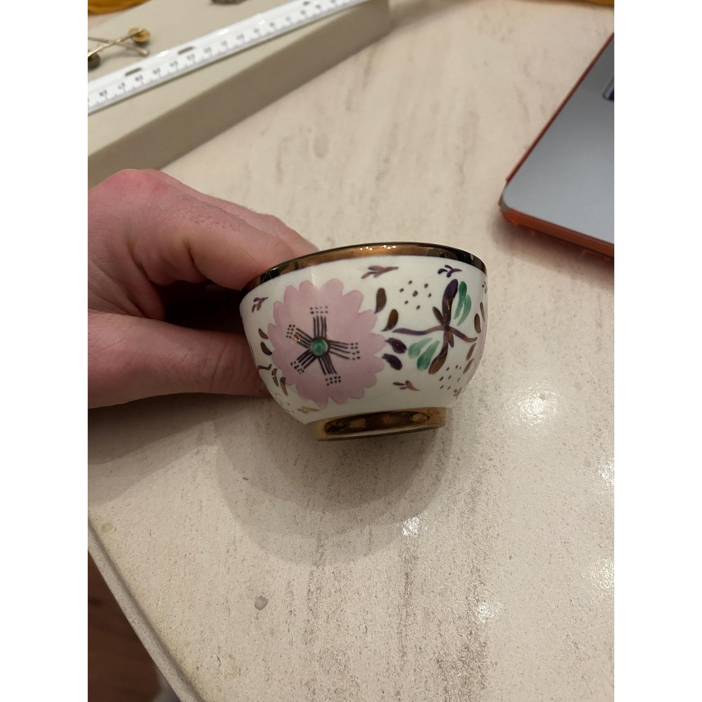 Early 19th Century Vintage Louis XV Style Hand-Painted Floral Porcelain Bowl