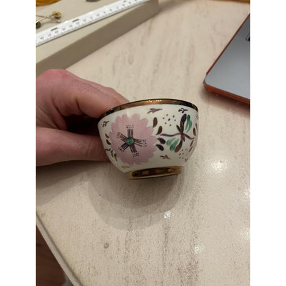 Early 19th Century Vintage Louis XV Style Hand-Painted Floral Porcelain Bowl