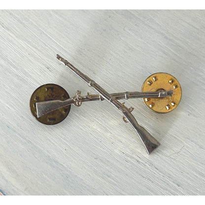 Authentic WWII-Era Crossed Rifles Military Lapel Pin - WWII Era/Post-War - Army
