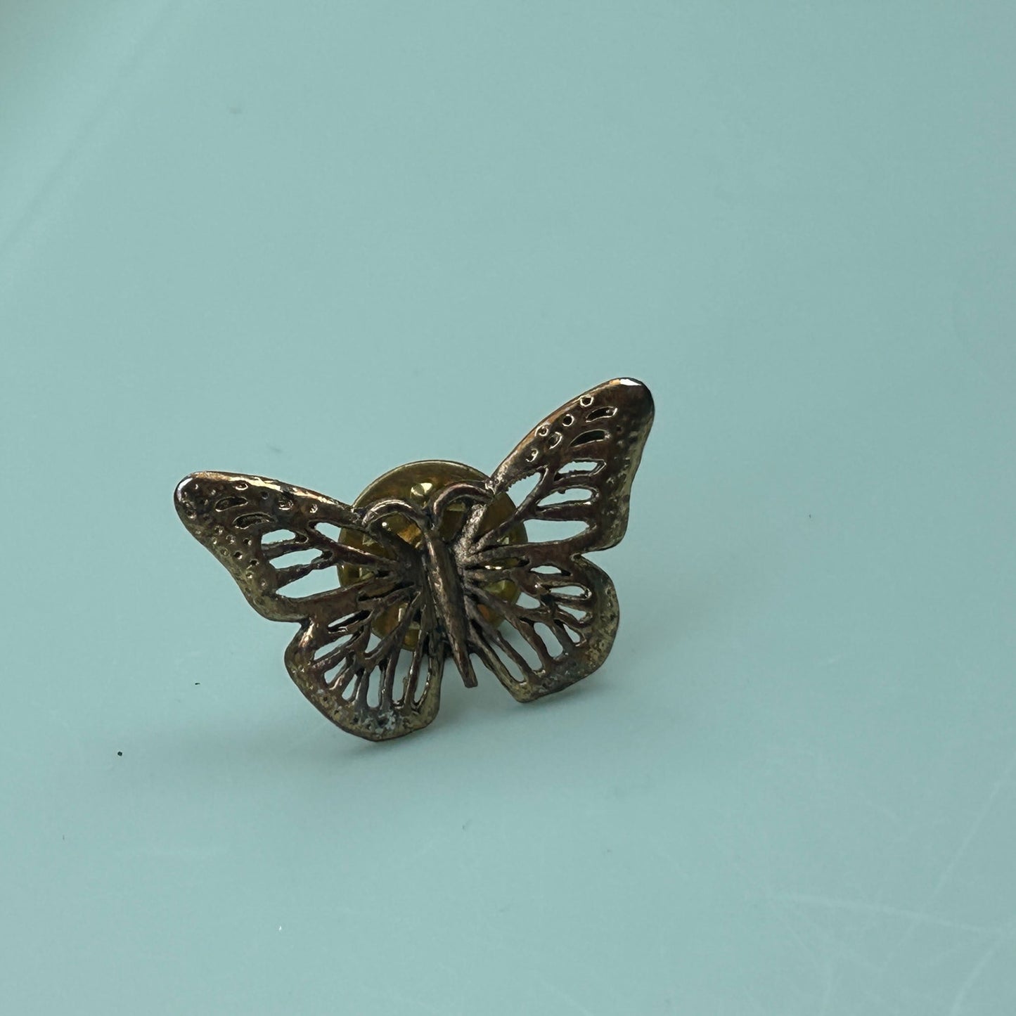 Vintage Small Gold-Toned Butterfly Pin, Delicate Filigree Lapel Brooch