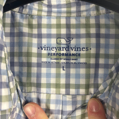 Vineyard Vines Performance Gingham Button Down Shirt Size L, Classic Fit