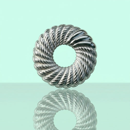 Vintage Monet Signed Silver-Tone Wreath Brooch Round Pin | Mid-Century Jewelry