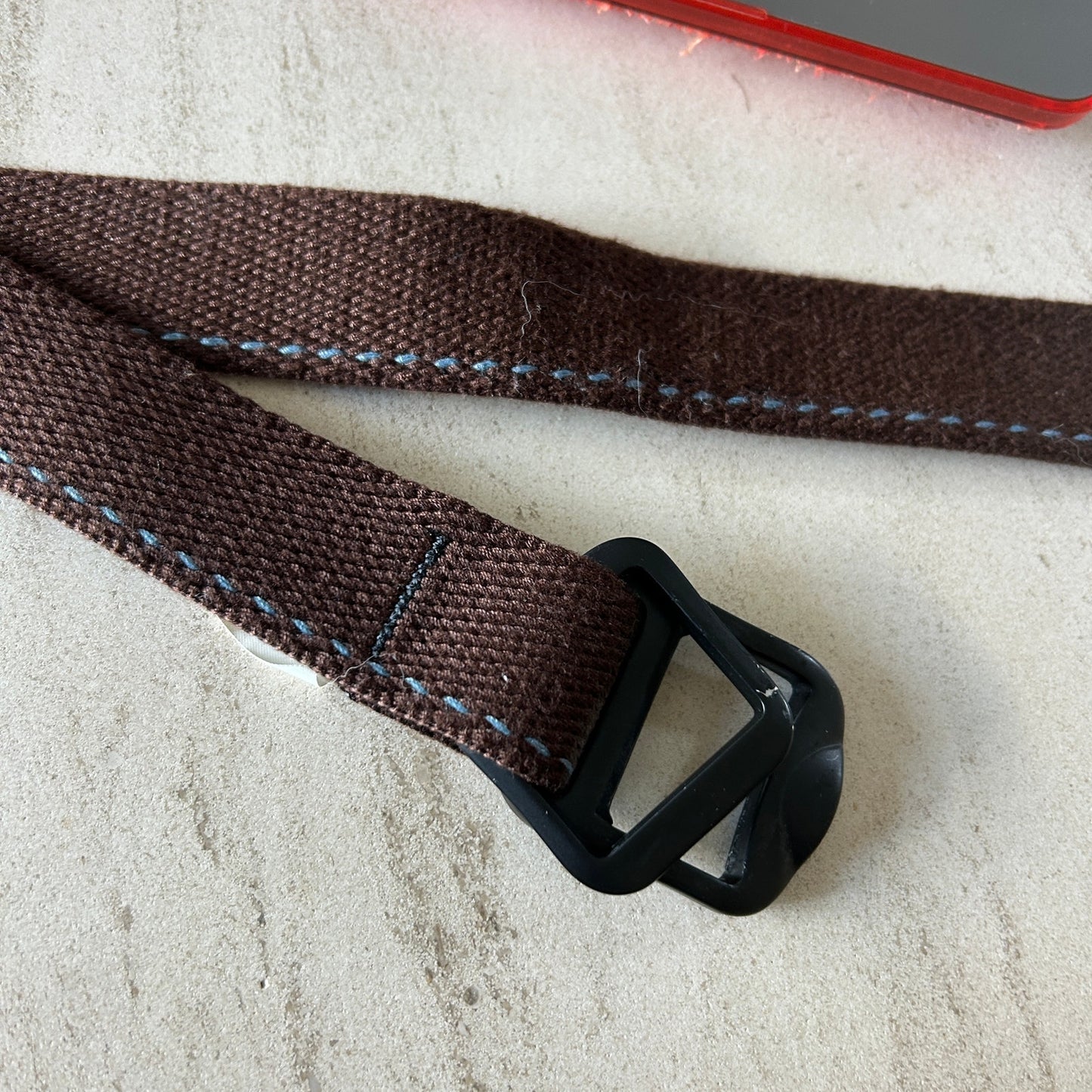 L.L. Bean Men’s Large OHAY7 Webbed Cloth Belt Brown Adjustable Metal Buckle