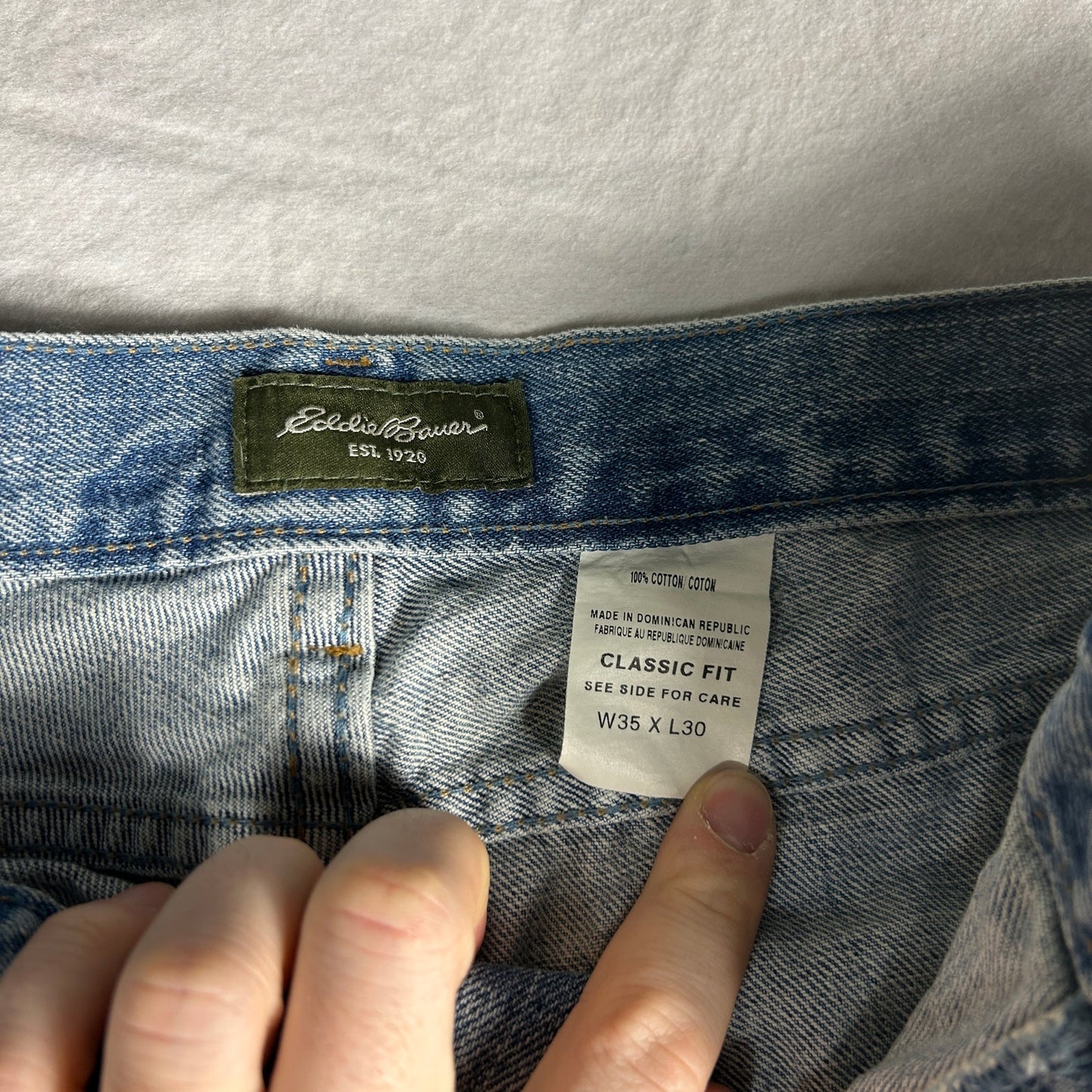 Eddie Bauer Classic Fit Straight Leg Jeans - Medium Wash Denim - Men’s 35 x 30