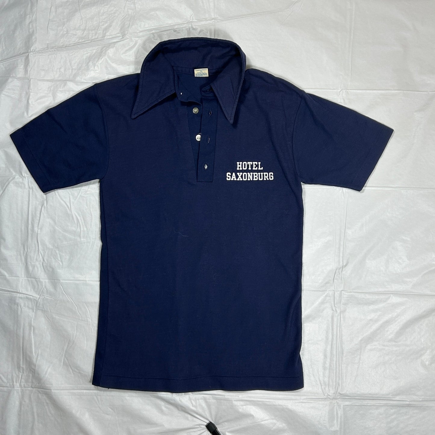 Vintage Champion Hotel Saxonburg Women's Polo Shirt Navy Blue Size Medium