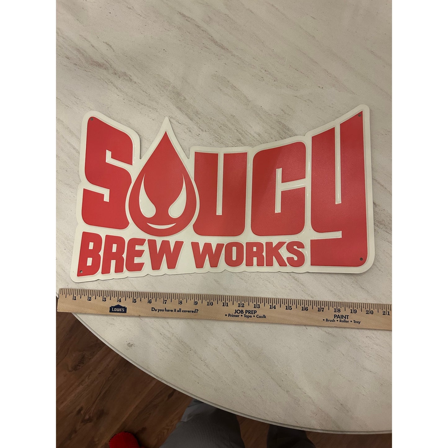 Metal Saucy Brew Works Sign - Brewery in Cleveland