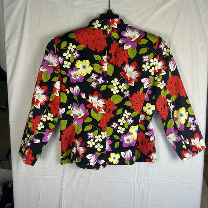 Tahari Arthur S. Levine Blazer Women's Floral Multi-Color Lined Snap Coat