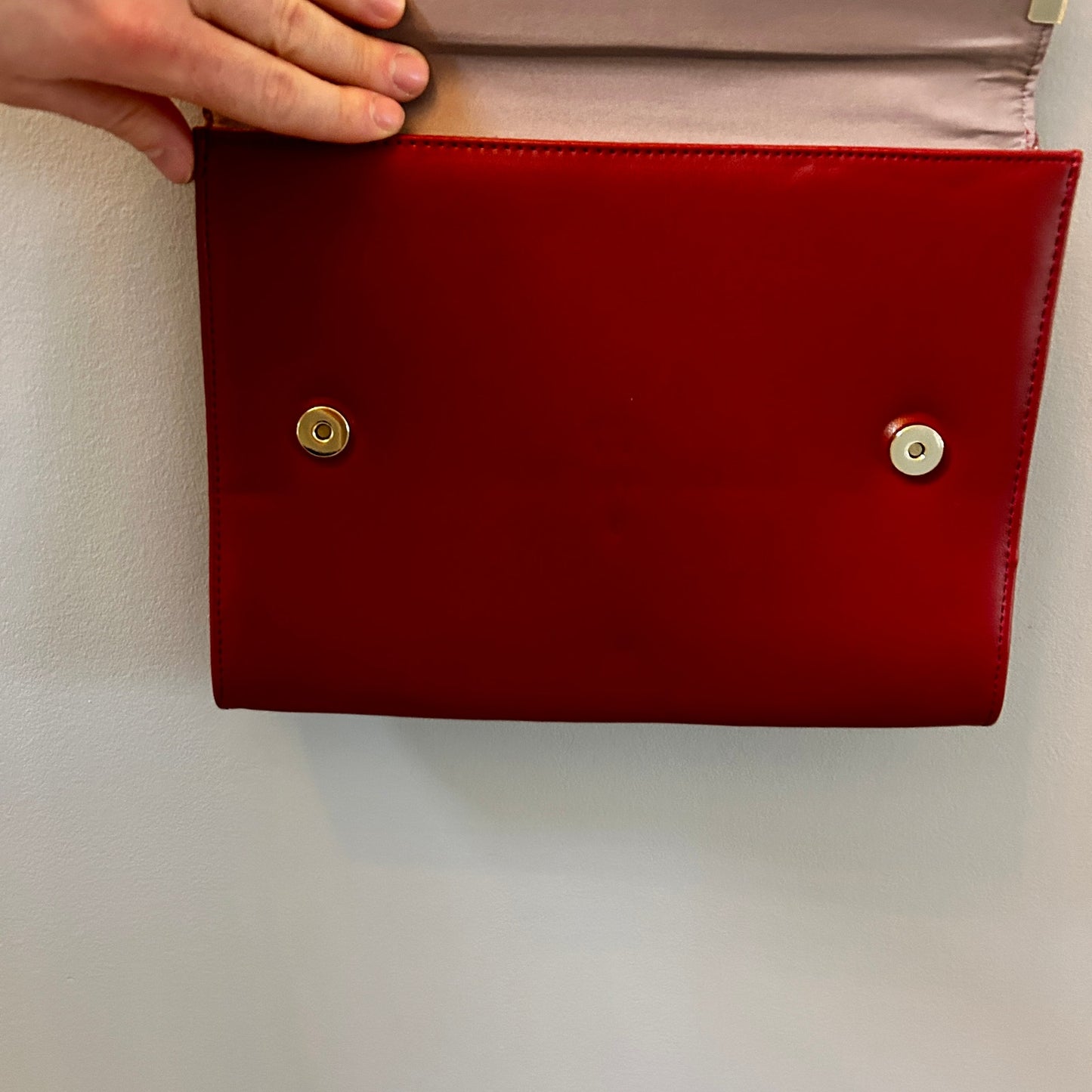 JustFab Red Faux Leather Structured Shoulder Bag