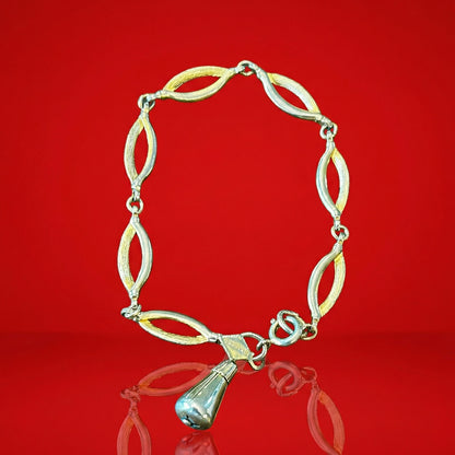 Vintage Sarah Coventry Gold Tone Open Leaf Link Bracelet