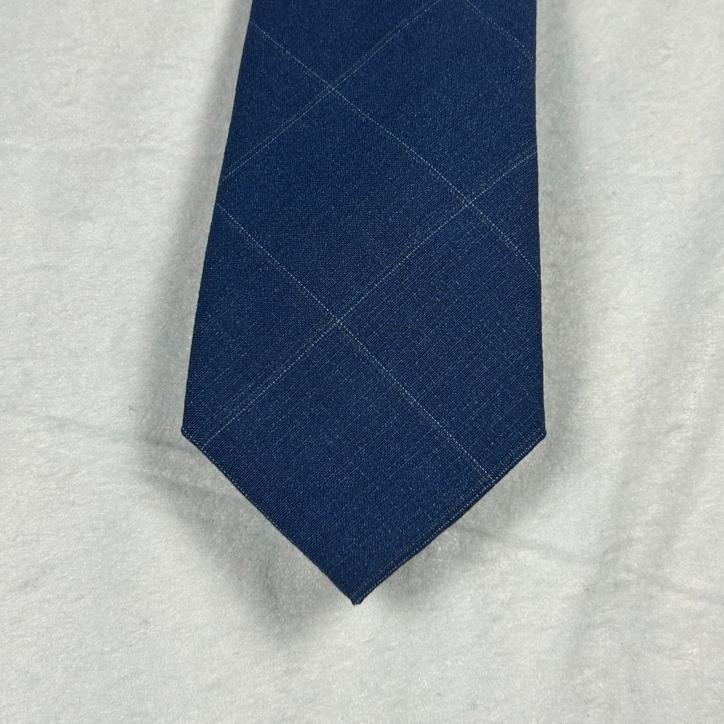 NWT Original Penguin Men’s Tie - Blue & Light Blue Windowpane Pattern - Slim Fit