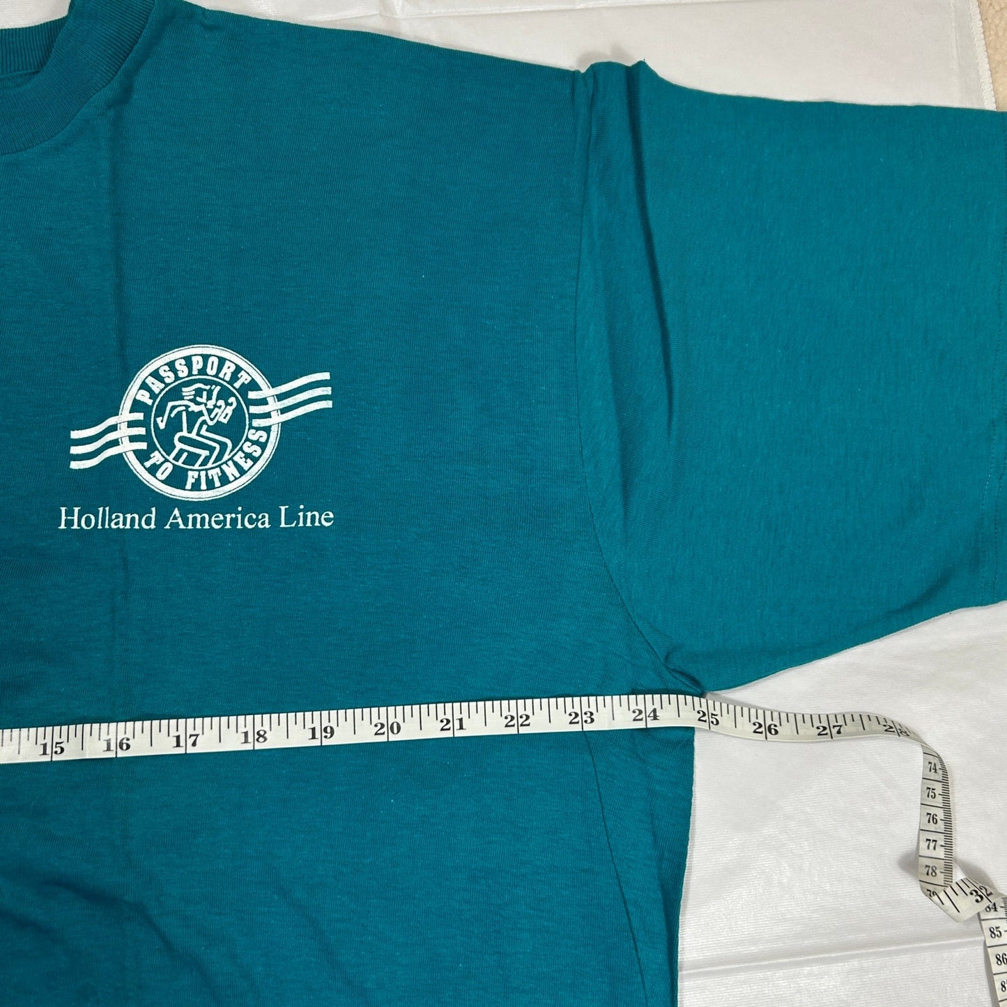 NWT Vintage 90s Holland America "Passport to Fitness" Teal T-Shirt - Men's XL