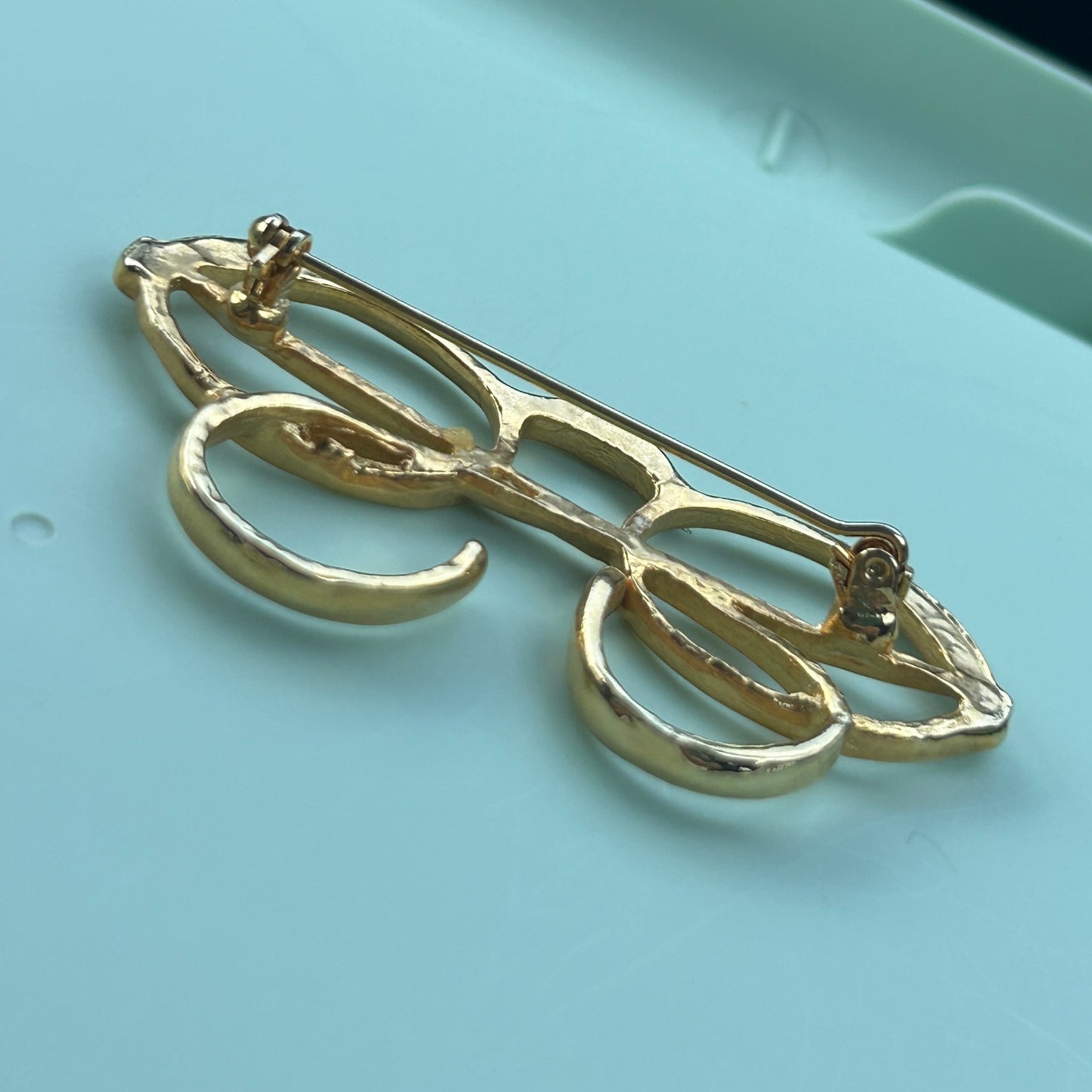 Vintage Gold Tone Eyeglasses Spectacles Brooch - Librarian Teacher Jewelry