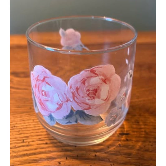 Vintage Pfaltzgraff Secret Rose Rocks Glasses Set of 8, 8oz