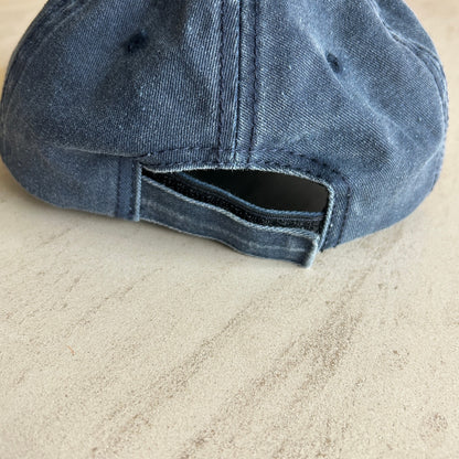 Vintage TBL Jamaica Souvenir Hat - Washed Navy Blue Denim - Palm Tree Logo