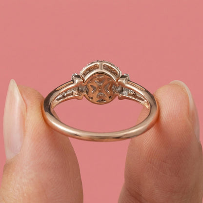 Vintage Rose-Tone Sterling Silver & Diamond Band