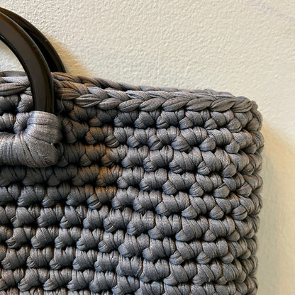 Handmade By Mochet Grey Chunky Crochet Knit Bag
