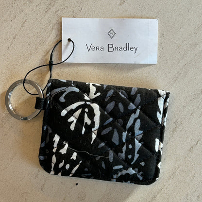 NWT Vera Bradley Campus Double ID Wallet, Paisley Noir Quilted Coin Purse