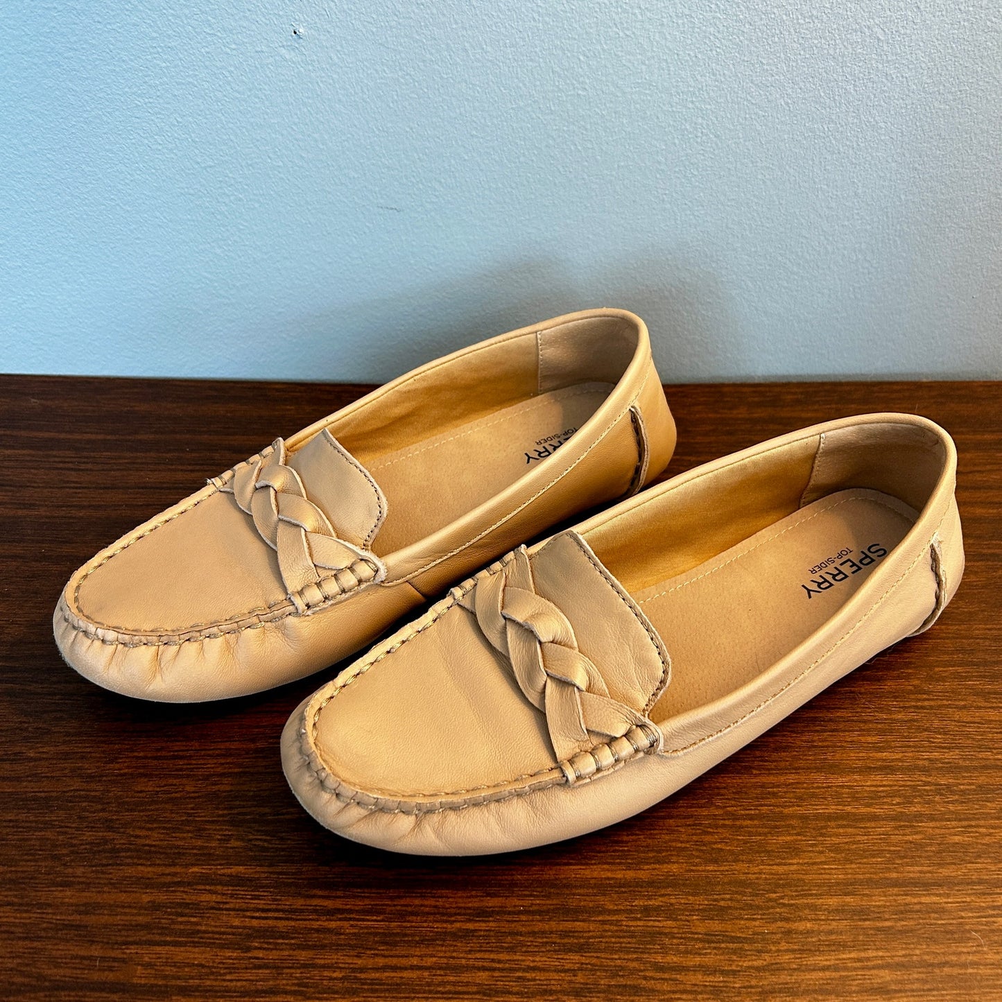 Sperry Top-Sider Women's 8.5 Tan Leather Braided Loafers