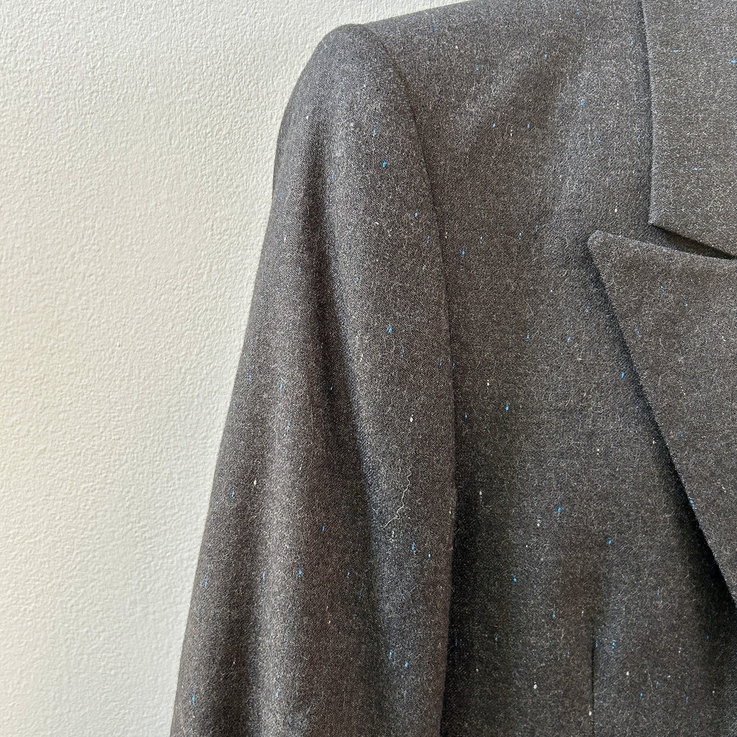 Europa Gray Wool Double-Breasted Four-Button Peak Lapel Blazer Men 36/38 Short