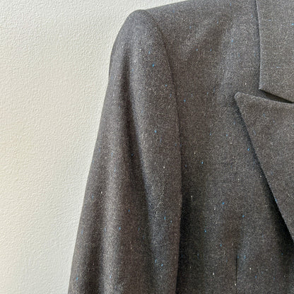 Europa Gray Wool Double-Breasted Four-Button Peak Lapel Blazer Men 36/38 Short