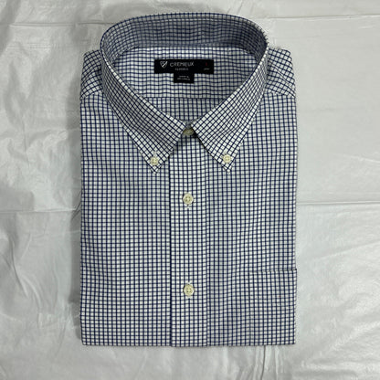 NWT Daniel Cremieux Classics Men's Large Blue White Graph Paper Dress Shirt
