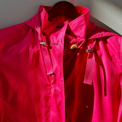 Lands' End Women's Squall Rain Jacket – Vibrant Pink – Size Small (6-8)