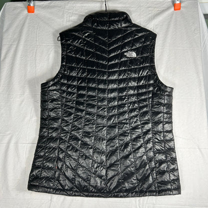 The North Face Women's Large Black Puffer Vest - 700 Down Fill Nuptse Style Winter Shell