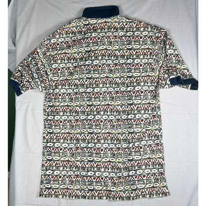 Greg Norman Men's Large Patterned Golf Polo Shirt - Play Dry Performance
