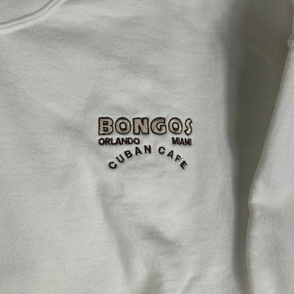 Vintage Bongos Cuban Cafe Sweatshirt - Miami Orlando - White Crewneck XL - Gloria Estefan
