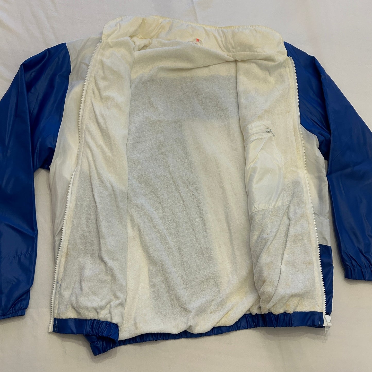 Vintage 90s Passport to Fitness Windbreaker Jacket | XL | Blue & White